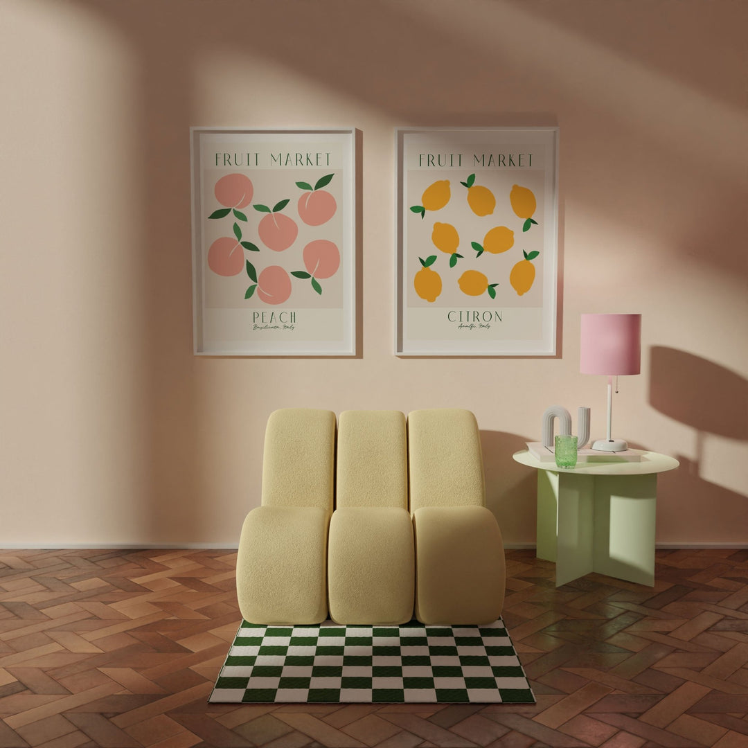 Fruit Market Lemon & Peach Set of 2 Wall Art wall - art - picture - poster