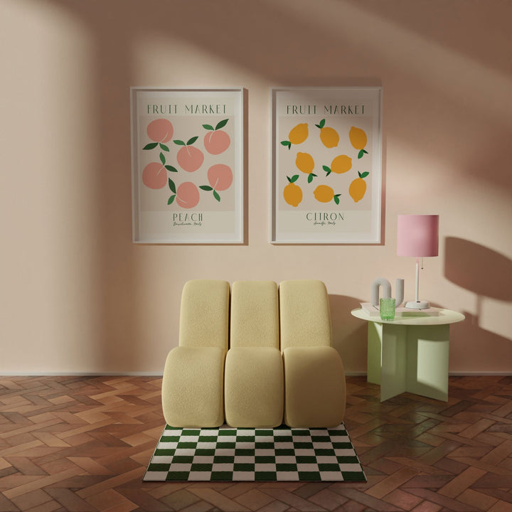 Fruit Market Lemon & Peach Set of 2 Wall Art wall - art - picture - poster
