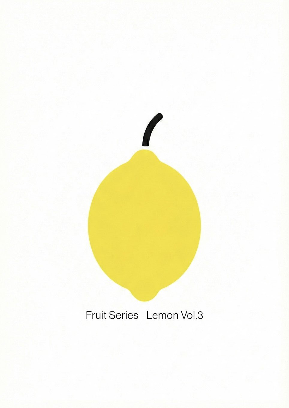 Yellow lemon illustration with 'Fruit Series Lemon Vol.3' text on a white background frame