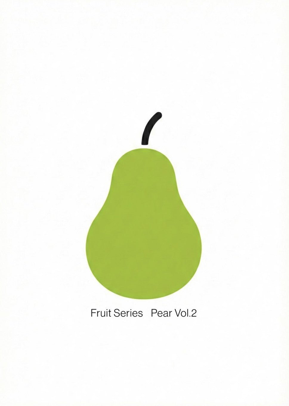 Green pear on a white background with 'Fruit Series Pear Vol.2' text frame