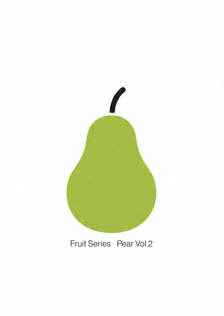Green pear on a white background with 'Fruit Series Pear Vol.2' text frame