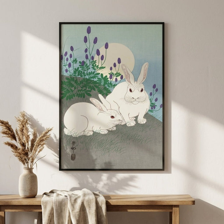 Full Moon Rabbits by Ohara Koson wall - art - picture - poster