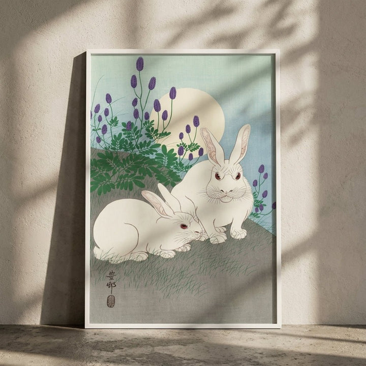 Full Moon Rabbits by Ohara Koson wall - art - picture - poster