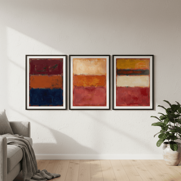 Full of Colour Trio Mark Rothko Inspired Abstract Wall Art wall - art - picture - poster