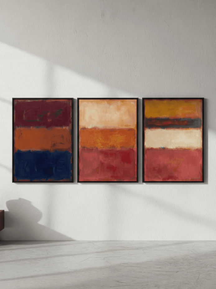 Full of Colour Trio Mark Rothko Inspired Abstract Wall Art