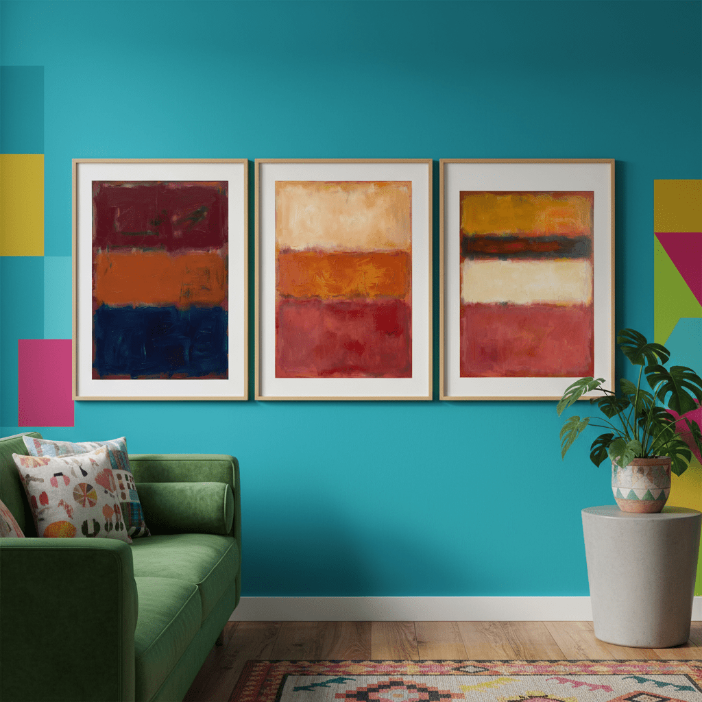 Full of Colour Trio Mark Rothko Inspired Abstract Wall Art wall - art - picture - poster