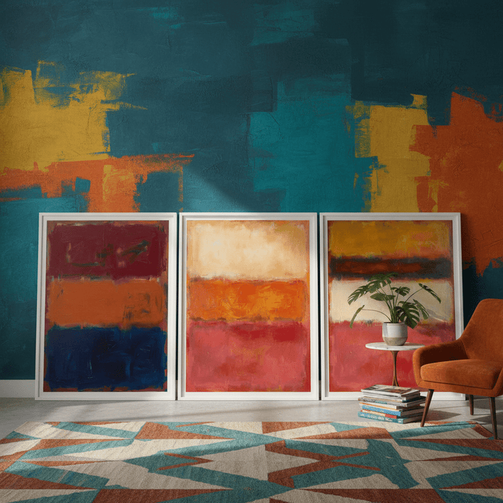Full of Colour Trio Mark Rothko Inspired Abstract Wall Art wall - art - picture - poster
