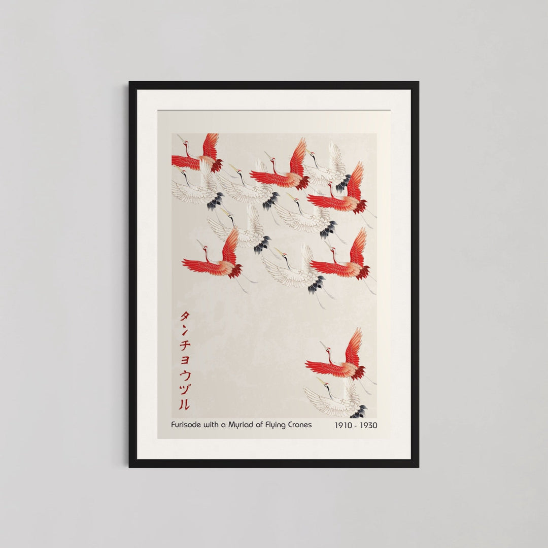 Furisode with a Myriad of Flying Cranes Wall Art - Style My Wall