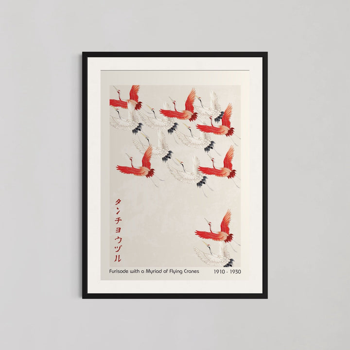 Furisode with a Myriad of Flying Cranes Wall Art - Style My Wall