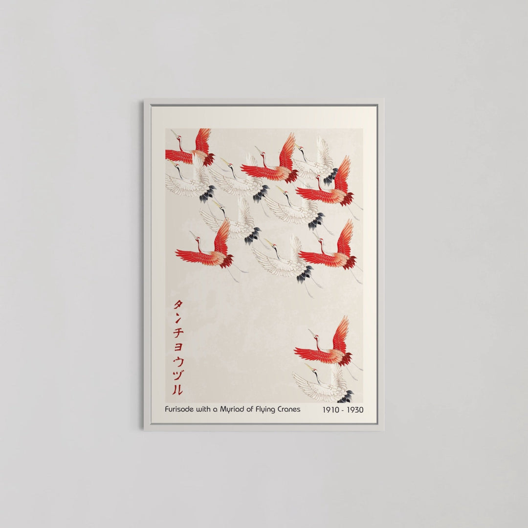 Furisode with a Myriad of Flying Cranes Wall Art - Style My Wall