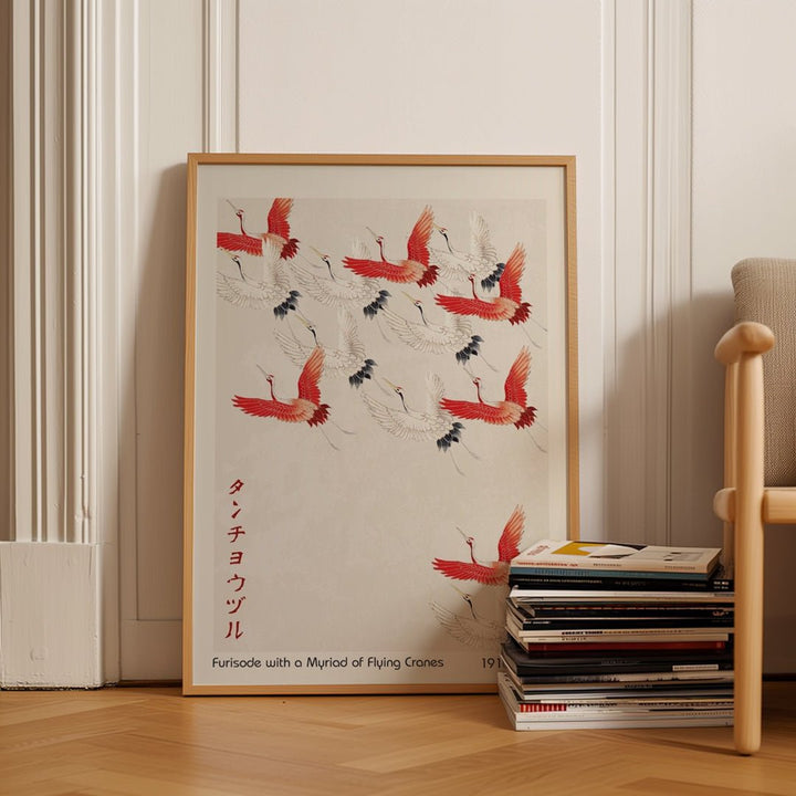 Furisode with a Myriad of Flying Cranes Wall Art - Style My Wall