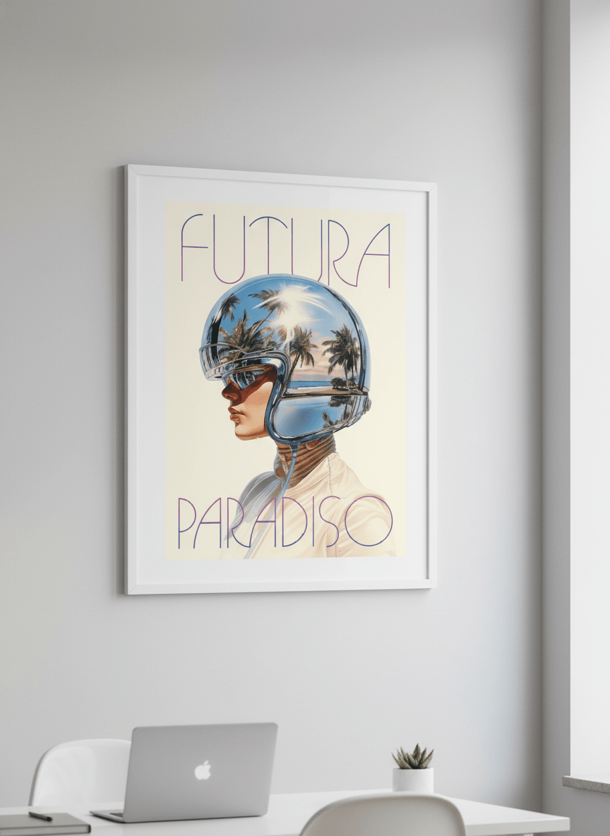 Contemporary wall art featured in a bright modern office workspace