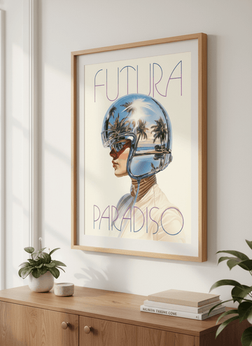 Modern wall art styled above a sofa in a neutral living room
