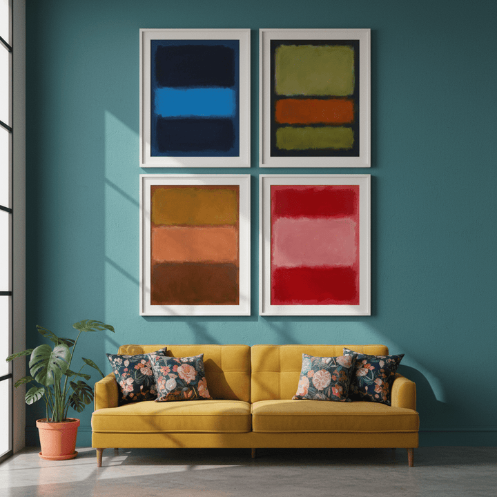 Gallery Wall Prints Mark Rothko Inspired Set of 4 wall - art - picture - poster