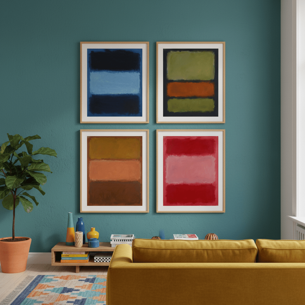 Gallery Wall Prints Mark Rothko Inspired Set of 4 wall - art - picture - poster