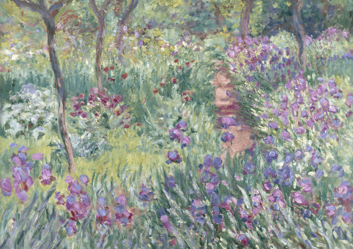 Garden in Giverny Impressionist Painting by Monet,frame