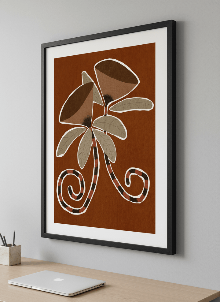 Contemporary wall art featured in a bright modern office workspace