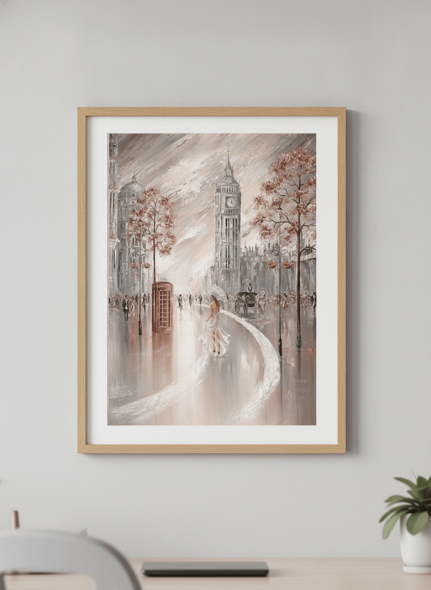 Contemporary wall art featured in a bright modern office workspace