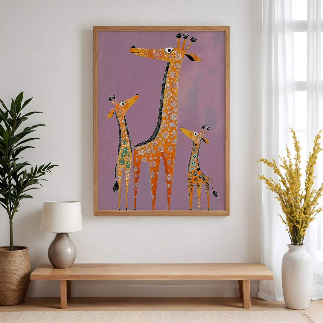 Gentle Giraffes Kids Art Print - Style My Wall