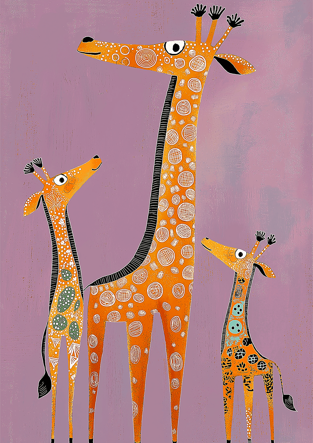 Gentle Giraffes Kids Art Print - Style My Wall