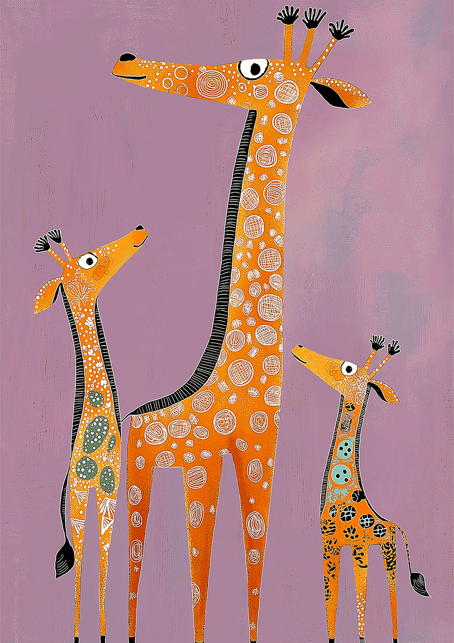 Gentle Giraffes Kids | Art & Canvas Print