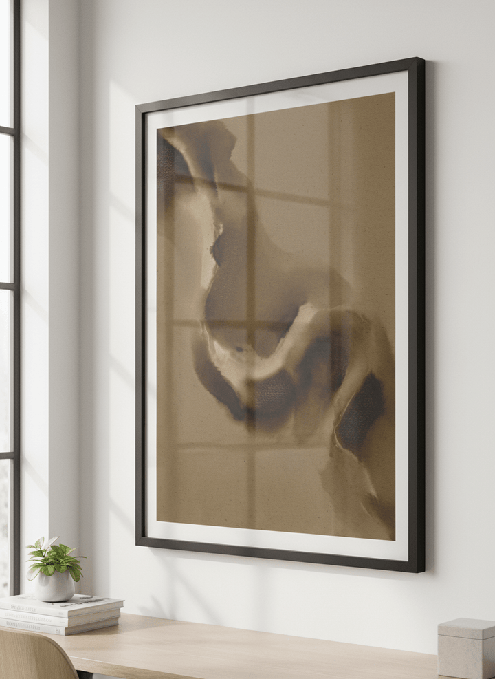 Contemporary wall art featured in a bright modern office workspace