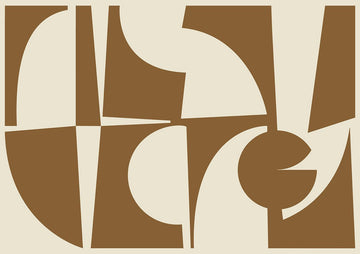 Geometric Brown Landscape Abstract by Maison Bootsy - Style My Wall, frame