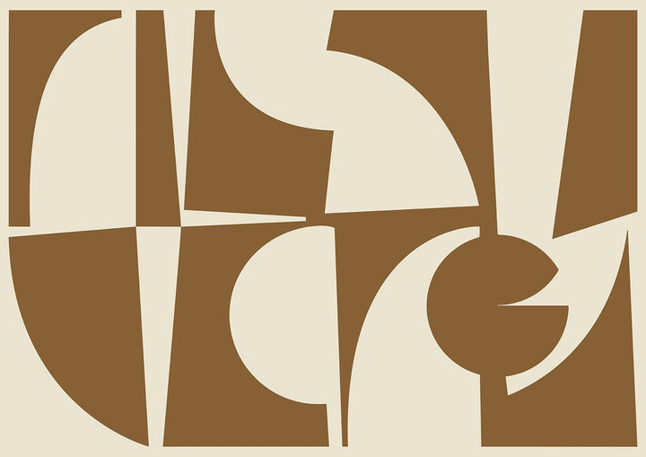 Geometric Brown Landscape Abstract by Maison Bootsy - Style My Wall, frame