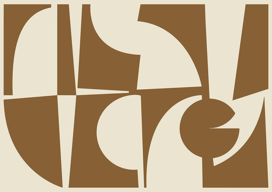 Geometric Brown Landscape Abstract by Maison Bootsy