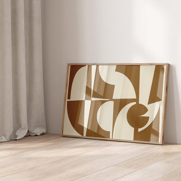 Geometric Brown Landscape Abstract by Maison Bootsy - Style My Wall