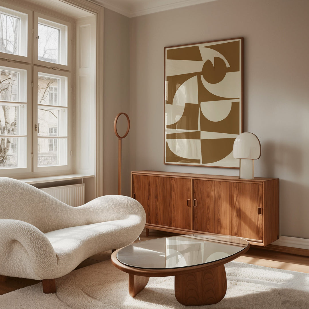 Geometric Brown Portrait Abstract by Maison Bootsy - Style My Wall