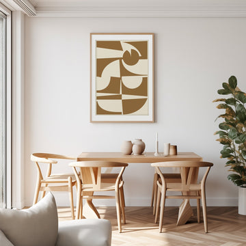 Geometric Brown Portrait Abstract by Maison Bootsy - Style My Wall