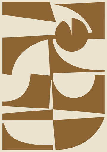 Geometric Brown Portrait Abstract by Maison Bootsy - Style My Wall ,frame