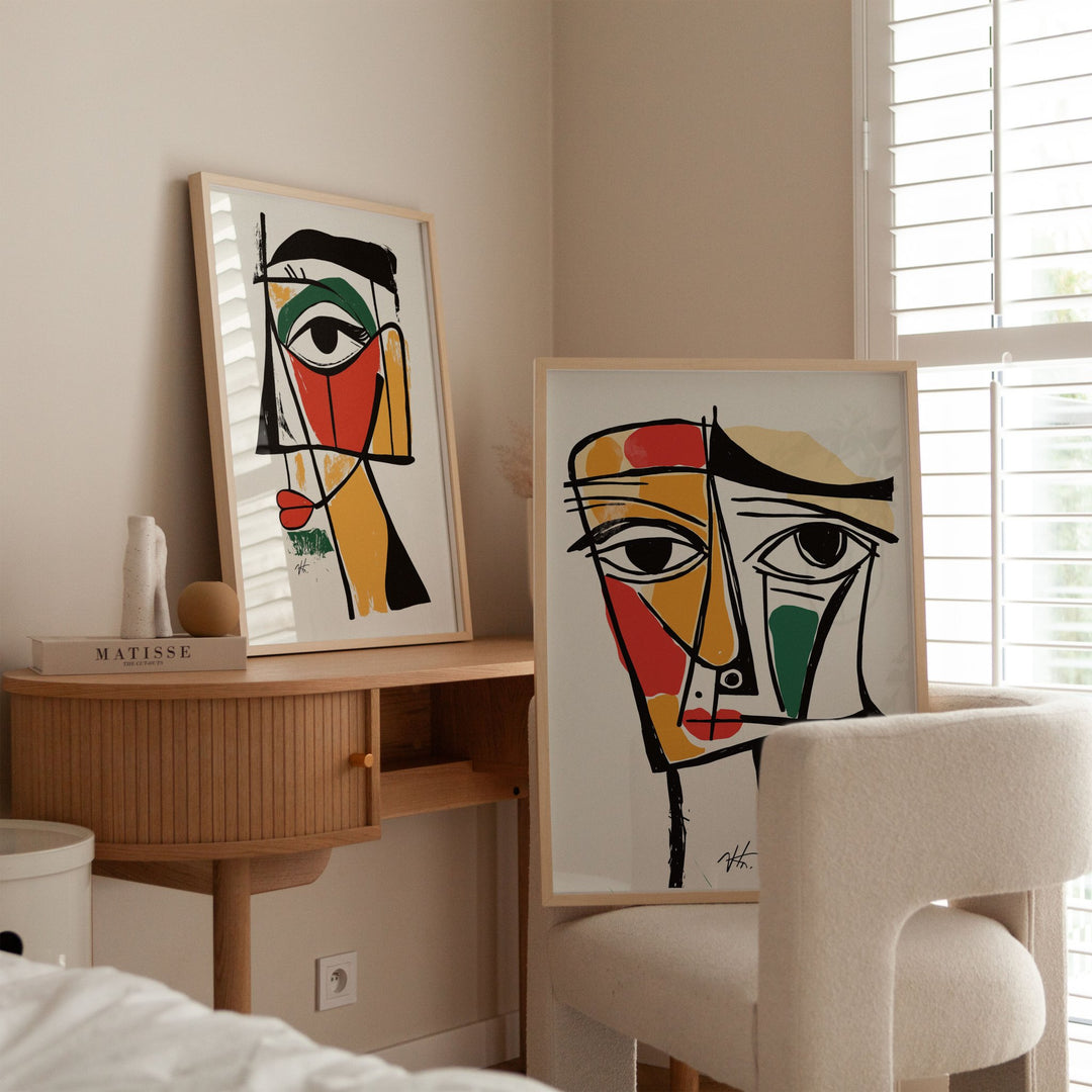 Geometric Portraits Pair Wall Art - Style My Wall