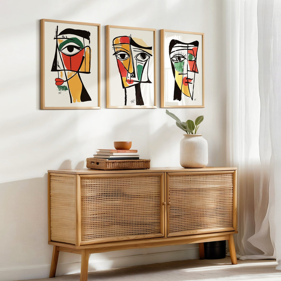 Geometric Portraits Set of 3 - Style My Wall