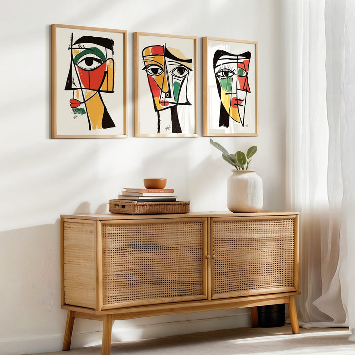 Geometric Portraits Set of 3 - Style My Wall