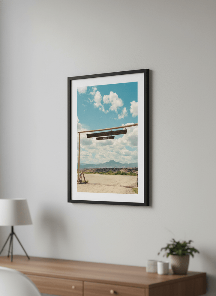 Contemporary wall art featured in a bright modern office workspace