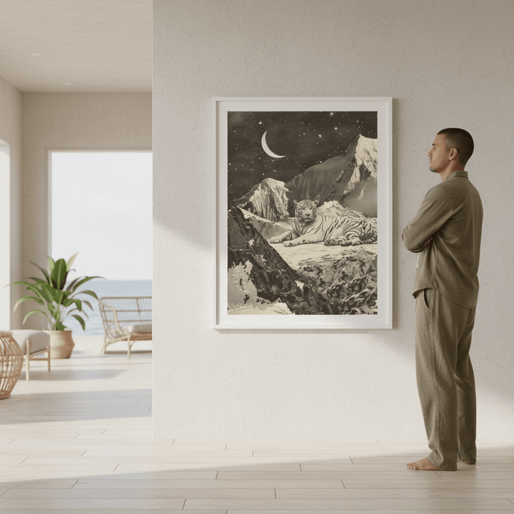 Giant White Tiger by Florent Bodart wall - art - picture - poster