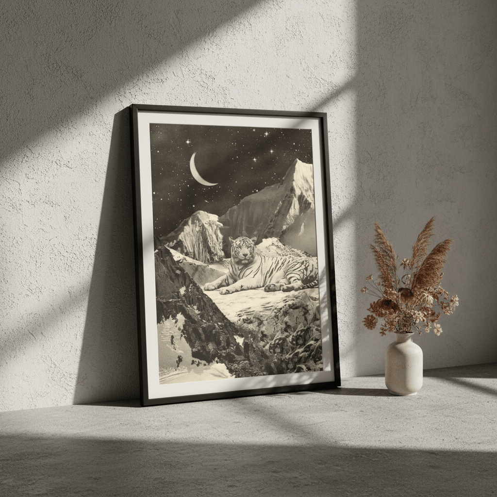 Giant White Tiger by Florent Bodart wall - art - picture - poster