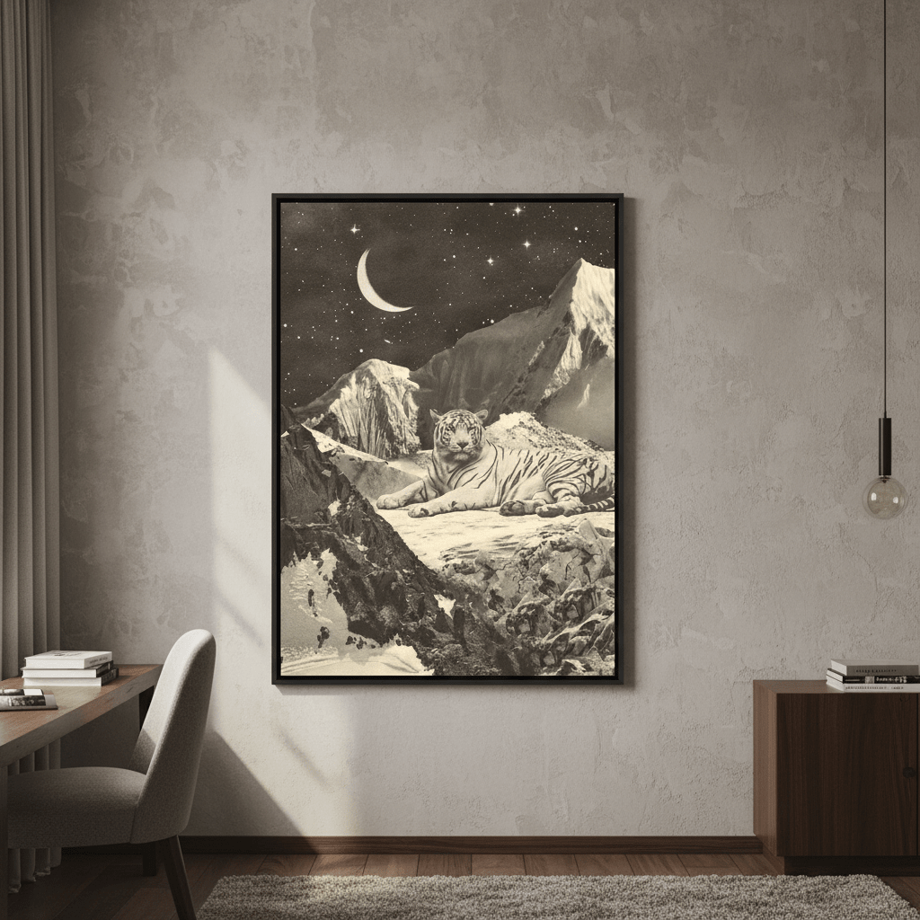 Giant White Tiger by Florent Bodart wall - art - picture - poster