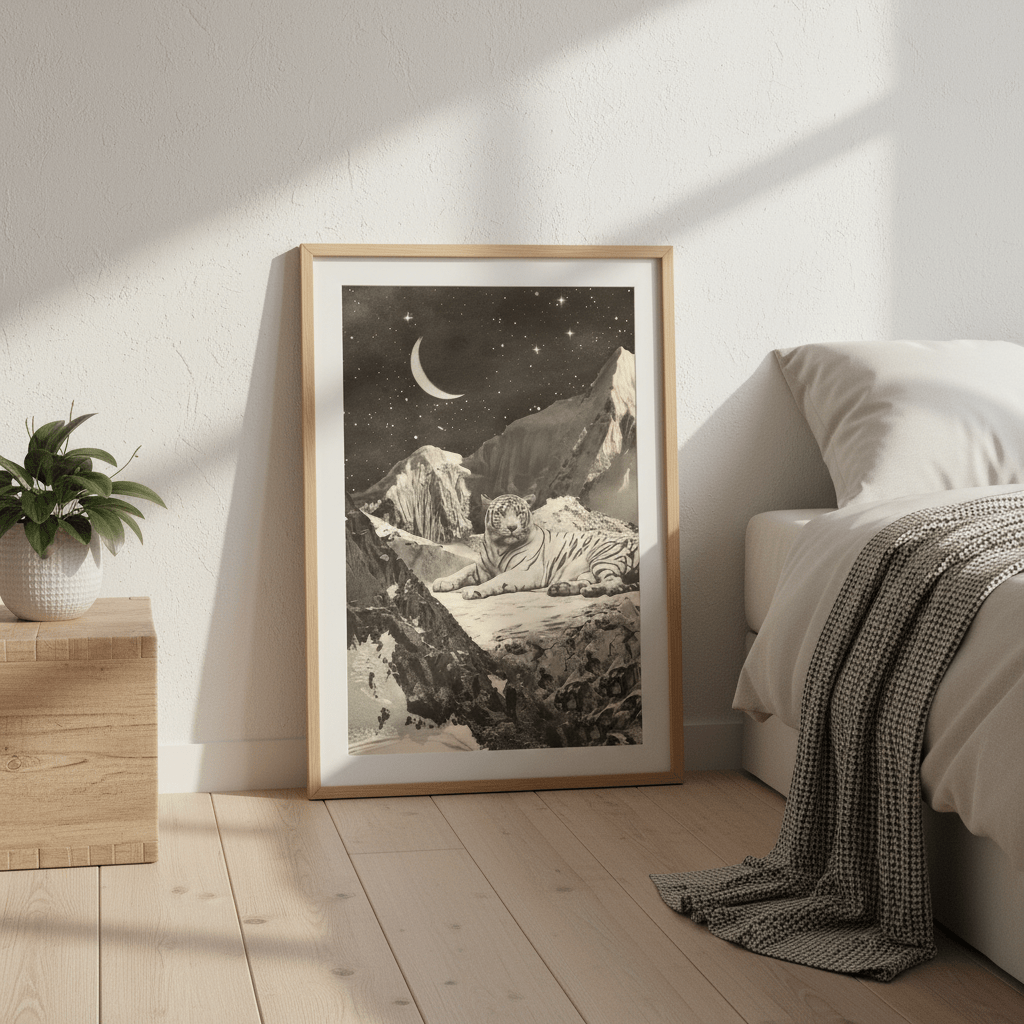 Giant White Tiger by Florent Bodart wall - art - picture - poster
