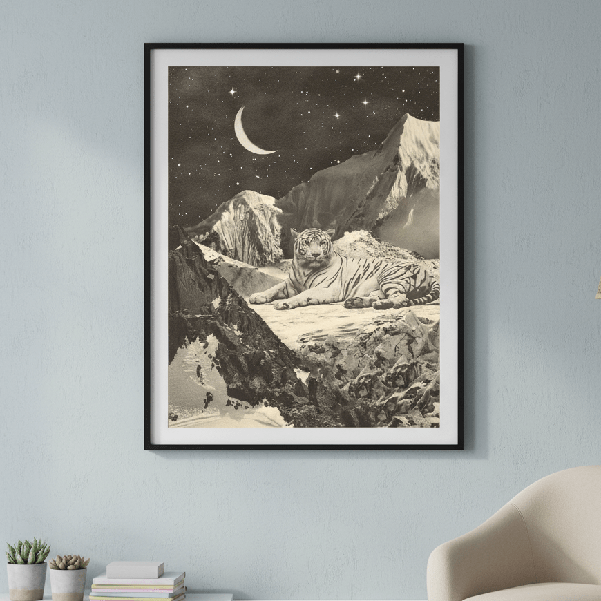Giant White Tiger by Florent Bodart wall - art - picture - poster
