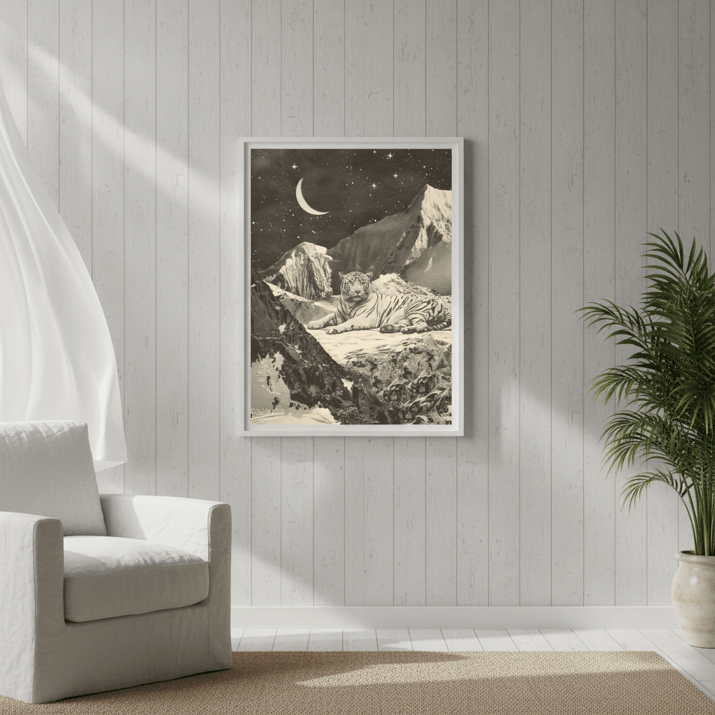 Giant White Tiger by Florent Bodart wall - art - picture - poster