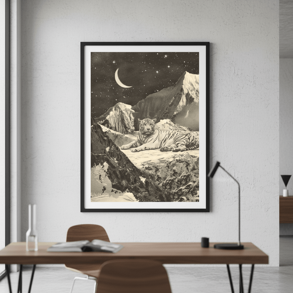 Giant White Tiger by Florent Bodart wall - art - picture - poster