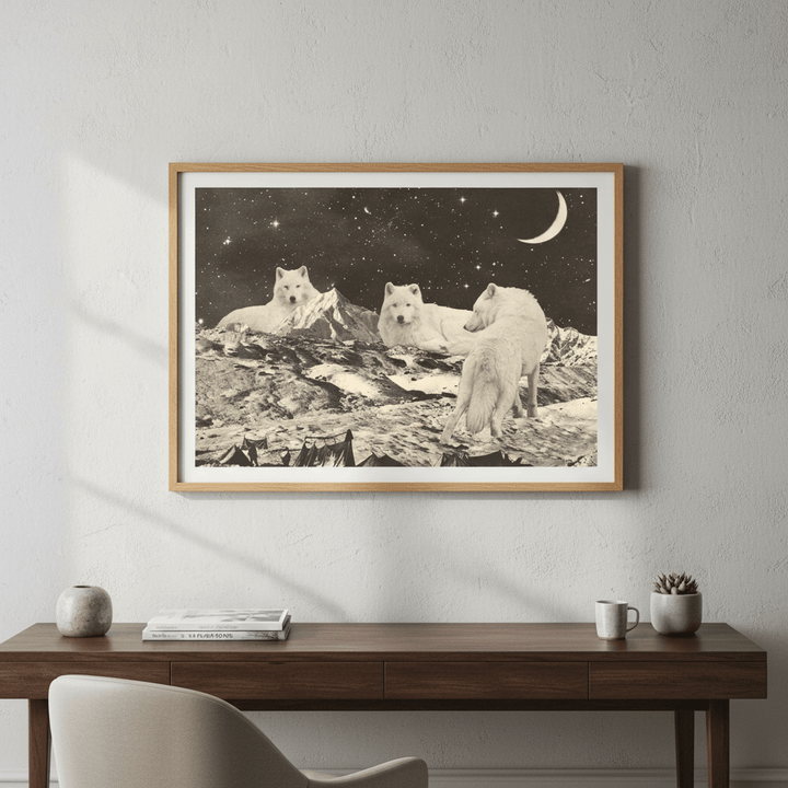 Giant White Wolves by Florent Bodart wall - art - picture - poster