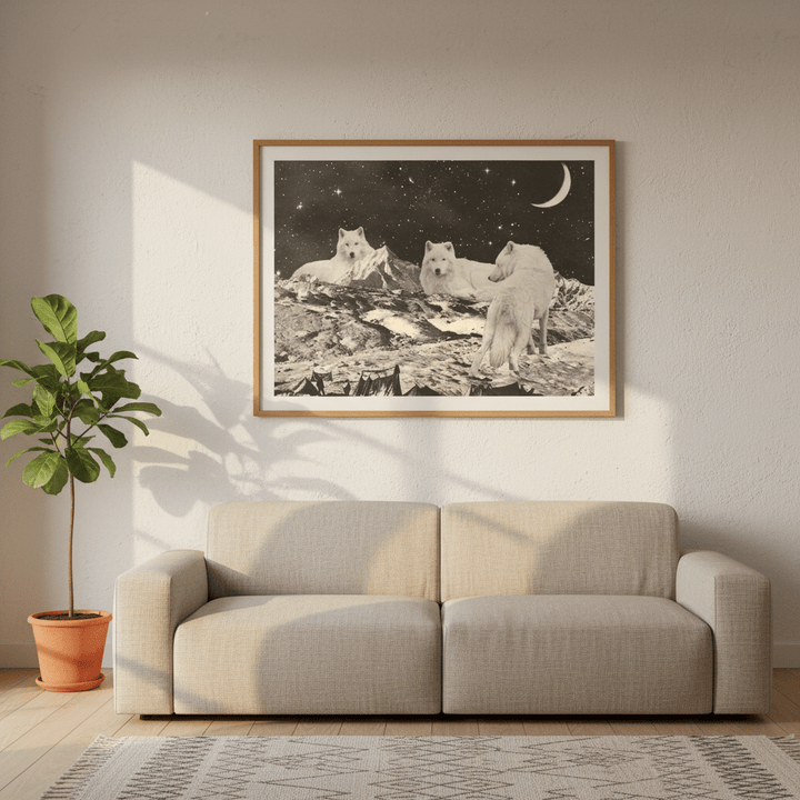 Giant White Wolves by Florent Bodart wall - art - picture - poster