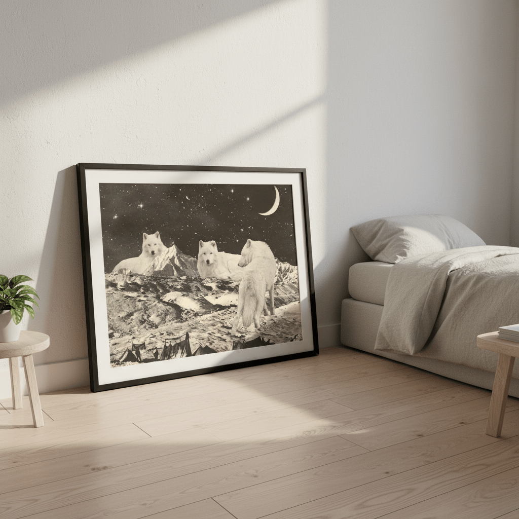 Giant White Wolves by Florent Bodart wall - art - picture - poster