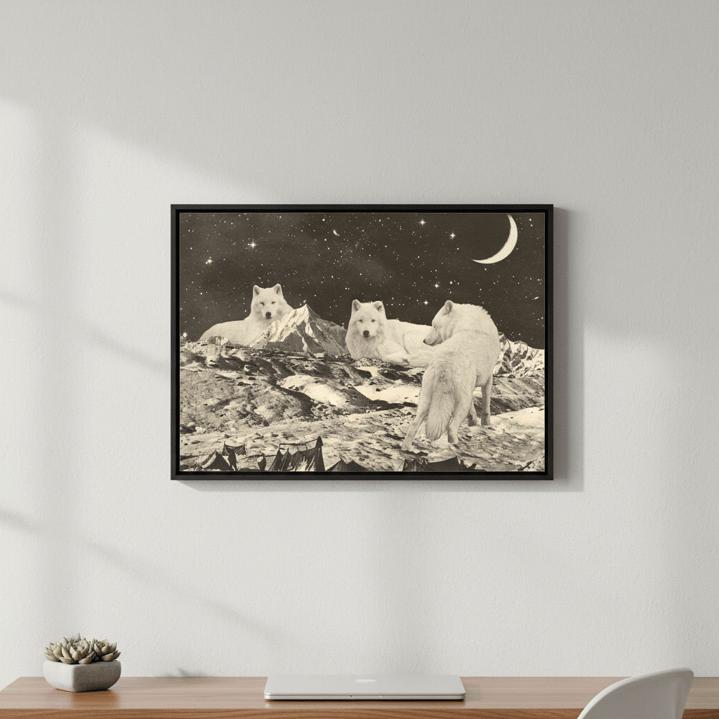 Giant White Wolves by Florent Bodart wall - art - picture - poster