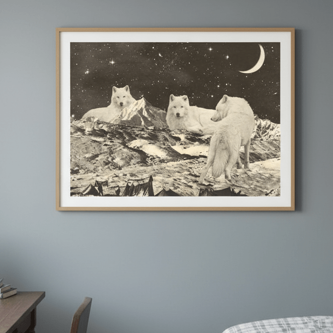 Giant White Wolves by Florent Bodart wall - art - picture - poster