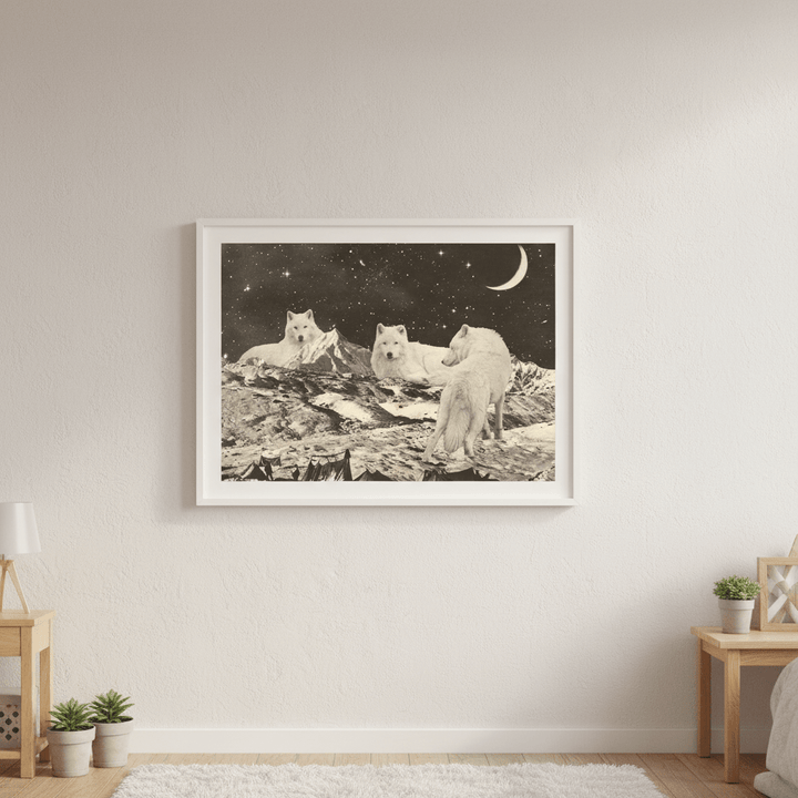Giant White Wolves by Florent Bodart wall - art - picture - poster